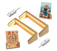 YWNYT Base lumineuse pour cadre photo, base d'affichage de lumières LED, cadre photo à DEL, cadre photo double fonction, cadre photo diurne et veilleuse en bois, présentoir sur piédestal pour