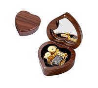 YWNYT Boîte à musique en forme de cœur, style vintage, en bois, cadeau pour anniversaire, Noël, Thanksgiving, Saint-Valentin, fête des mères, château dans le ciel (type 1)