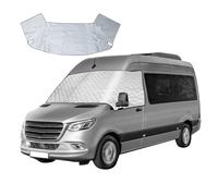 YWNYT Couverture de Pare-Brise pour Mercedes Sprinter 2006-2018, 2 Couches en Coton avec Aimant en Bas, Couverture de Pare-Brise Avant Pliable Thermique