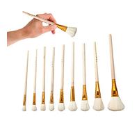 YWNYT Lot de 20 pinceaux à dorure, feuilles dorées, poils de chèvre, 10 tailles de pinceaux métalliques pour feuilles dorées, feuilles dorées, fournitures d'art