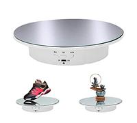 YWNYT Présentoir motorisé pour Platine tournante, 90-180-360 degrés, Charge 8 kg, diamètre de 19 cm (Blanc)