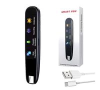 YWNYT Stylo de lecture portable 112 langues - Stylo de lecture intelligent - Appareil de traducteur vocal en temps réel - Pour dyslexie, étudiants, voyageurs (noir)