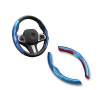 Ywooon Caches De Volant pour Tesla Model 3 2017-2023 Model Y 2017-2024, Fibre de Carbone Couvre Volant, Housse Volant Protecteur de Volant Antidérapant, Bleu Kit d'enveloppement de Volant pour Tesla