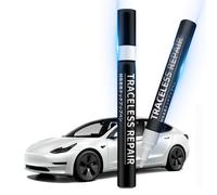 Ywooon Kit de Retouche Peinture pour Tesla Model Y 3 X S - Stylo et Pinceau 2 en 1 pour Réparation de Jante Voiture - 1 Pièce (Pearl White-PPSW)
