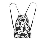 YWPCOIUYB Baleine Orque Tueur,Sac à dos unisexe à cordon, sac de sport, sac de gym, sac à dos pliable à cordon