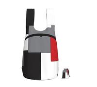 YWPCOIUYB Bloc de couleur Rouge Noir Gris Blanc,Sac à dos pliable et pliable, unisexe, idéal pour le sport, la gym et les loisirs.