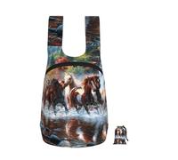 YWPCOIUYB Chevaux des Indiens d'Amérique,Sac à dos pliable et pliable, unisexe, idéal pour le sport, la gym et les loisirs.