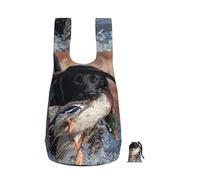 YWPCOIUYB Chien Labrador de chasse au canard, chiot noir cool,Sac à dos pliable et pliable, unisexe, idéal pour le sport, la gym et les loisirs.