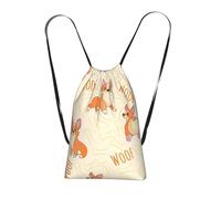 YWPCOIUYB Corgi avec des os et des mots,Sac à dos unisexe à cordon, sac de sport, sac de gym, sac à dos pliable à cordon