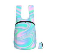 YWPCOIUYB Fond abstrait holographique aux tons pastel néon,Sac à dos pliable et pliable, unisexe, idéal pour le sport, la gym et les loisirs.