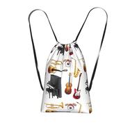 YWPCOIUYB Instruments de musique : Piano, Guitare, Saxophone,Sac à dos unisexe à cordon, sac de sport, sac de gym, sac à dos pliable à cordon