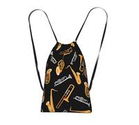 YWPCOIUYB Musique pour les amoureux du saxophone et du trombone,Sac à dos unisexe à cordon, sac de sport, sac de gym, sac à dos pliable à cordon