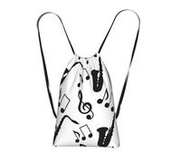YWPCOIUYB Musique Saxophone,Sac à dos unisexe à cordon, sac de sport, sac de gym, sac à dos pliable à cordon