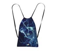 YWPCOIUYB Neurologie des neurones et des cellules cérébrales en 3D,Sac à dos unisexe à cordon, sac de sport, sac de gym, sac à dos pliable à cordon