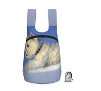 YWPCOIUYB Westie Winter West Highland White Terrier Chiens,Sac à dos pliable et pliable, unisexe, idéal pour le sport, la gym et les loisirs.