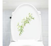 YWQHS 29*15 CM 5 pièces petites feuilles de bambou plantes salle de bains siège de toilette couvercle couverture décalcomanies autocollants drôle siège de toilette autocollants pour couvercle Stickers