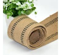 YWQHS 6/12 mètres * 2-10 cm de Large Point Noir Large Sangle de Jute Tapisserie d'ameublement tissé Rouleau de Ruban de Jute Large Ruban de Jute pour décorations Rustiques Emballage Cadeau