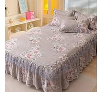 YWQJL Cache Sommier 180x200/150x200/120x200 Hauteur 45 Cm Jupe De Lit Cache-Sommiers Impression,Lavable(4,pillowcaseX2)