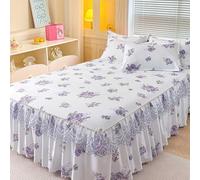 YWQJL Cache Sommier 180x200/150x200/120x200 Hauteur 45 Cm Jupe De Lit Cache-Sommiers Impression,Lavable(9,150x200cm)