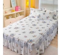 YWQJL Cache Sommier 180x200/150x200/120x200 Hauteur 45 Cm Jupe De Lit Cache-Sommiers Impression,Lavable(5,150x200cm)