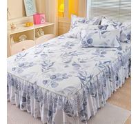 YWQJL Cache Sommier 180x200/150x200/120x200 Hauteur 45 Cm Jupe De Lit Cache-Sommiers Impression,Lavable(8,180x200cm)