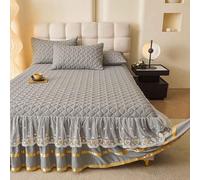 YWQJL Cache Sommier 180x200/150x200/120x200 Hauteur 45 Cm Jupe De Lit Cache-Sommiers Impression,Lavable(4,150x200cm)