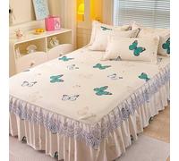 YWQJL Cache Sommier 180x200/150x200/120x200 Hauteur 45 Cm Jupe De Lit Cache-Sommiers Impression,Lavable(3,180x200cm)