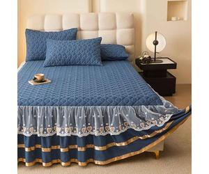 YWQJL Cache Sommier 180x200/150x200/120x200 Hauteur 45 Cm Jupe De Lit Cache-Sommiers Impression,Lavable(6,200x220cm)