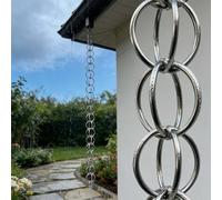 YWQJL ChaîNe De Pluie en Aluminium pour GouttièRe, Descentes De GouttièRes Design, DéCoration ExtéRieure pour Jardin, Terrasse Et Maison(2,1m/3.3ft)