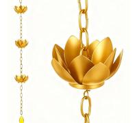 YWQJL ChaîNe De Pluie en MéTal pour GouttièRe, Descentes De GouttièRes Design, DéCoration ExtéRieure pour Jardin, Terrasse Et Maison(2,1.2m/4ft)