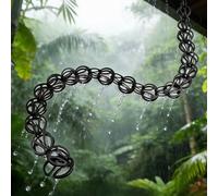 YWQJL Chaine De Pluie Moderne ChaîNe De Pluie pour GouttièRe Simple Durable Black Powder Coated Aluminum Premium Rain Chains for Gutters(1,2m/6.5ft)