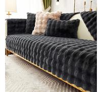 YWQJL Housse De Canapé en Peluche Lapin éPais 4/3/2/1 Places en Forme De L,Housses De Canapé d'angle avec Accoudoirs MatelasséE Universelle AntidéRapante en Fausse Fourrure,K-70x210cm