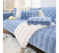 YWQJL Housse De Canapé en Peluche Lapin éPais 4/3/2/1 Places en Forme De L,Housses De Canapé d'angle avec Accoudoirs MatelasséE Universelle AntidéRapante en Fausse Fourrure,J-70x180cm