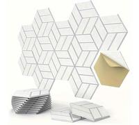 YWQJL Panneau Acoustique 12 Pièces Autocollants,Panneaux Muraux 3D,Panneau Mural Decoratif Adhesif,Wall Panel,Stickers Muraux en Feutre,30x26cm(*4)