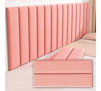 YWQJL Panneaux Muraux Panneau Tete De Lit À Coller Panneau Rembourré Auto-adhésif Anti-Collision Coussin Mural Protection Muralel Rectangulaire Et Décoratif(#11,23x70cm/4pc)