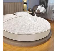 YWQJL Protege Matelas Drap-Housse Rond Protège Matelas Imperméable Housse Matelas Protection Matelas Doux Drap-Housse en Élastique Respirant(01,Diameter220cm)