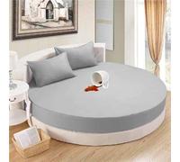 YWQJL Protege Matelas Drap-Housse Rond Protège Matelas Imperméable Housse Matelas Protection Matelas Doux Drap-Housse en Élastique Respirant(A,Diameter180cm)