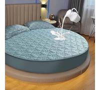 YWQJL Protege Matelas Drap-Housse Rond Protège Matelas Imperméable Housse Matelas Protection Matelas Doux Drap-Housse en Élastique Respirant(02,Diameter210cm)