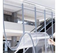 YWQJL Rideau De Porte Exterieur Rideaux À Lamelles Rideau À Lanières Transparent Imperméable Rideau Laniere PVC Coulisse À Gauche Et À Droite Facile À Installer(1.6mm,H260cmxW45cm)