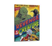 YWRRWQBER Affiches de Revanche de la créature - Décoration murale vintage sur toile pour salon, chambre à coucher - 30 x 45 cm - Style cadre