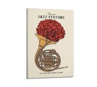 YWRRWQBER Poster de festival de jazz de Paris - Impression sur toile décorative vintage pour salon, chambre à coucher - 20 x 30 cm - Style cadre