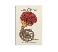 YWRRWQBER Poster de festival de jazz de Paris - Impression sur toile décorative vintage pour salon, chambre à coucher - 50 x 75 cm - Style sans cadre