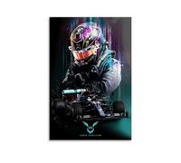 YWRRWQBER Poster Lewis Hamilton - Impression sur toile - Décoration murale vintage - Pour salon, chambre à coucher, chambre - 60 x 90 cm - Style rétro - Sans cadre