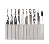 YWRWUPMGK Fraise à Bout carré en carbure CNC, Fraise à Graver, Ensemble de Fraises for menuiserie, tiges de 3,175 mm, 6,35 mm et 6 mm, for Outils de Sculpture sur Bois(3.175mm Set 10pcs)