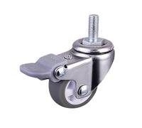 YWRWUPMGK Lot de 4 roulettes légères en TPE, 2,5 cm, 3,2 cm, 3,8 cm, 5 cm, universelles, avec Frein(M10 Brake,1 inch)