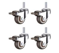 YWRWUPMGK Lot de 4 roulettes pivotantes à Tige filetée for Chaise de Bureau, Meuble Robuste, Chariot, Armoire, Table(4pcs Wheels Brake,1inch)