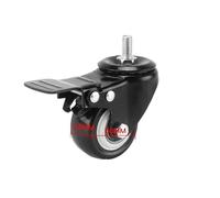 YWRWUPMGK Roulette pivotante 1 pièce/2 Pouces M8/M10/M12 à vis/Roue pivotante à Double roulement/Roulette silencieuse(Brakes-8x15mm)