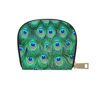 YWSOTRE Adorable Paon Vert, Sac à Cartes en Cuir PU, Portefeuille Porte-Cartes de crédit, étui à Cartes
