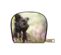 YWSOTRE Affenpinscher Lawn Chiens Noirs Monkey Terrier, Sac à Cartes en Cuir PU, Portefeuille Porte-Cartes de crédit, étui à Cartes