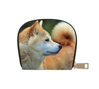 YWSOTRE Akita Inu Bokeh Animaux Chiens Akita Inu, Sac à Cartes en Cuir PU, Portefeuille Porte-Cartes de crédit, étui à Cartes